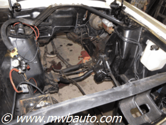 1968 Ford Mustang after engine was removed