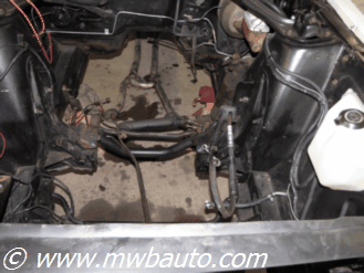 1968 Ford Mustang after transmision was removed